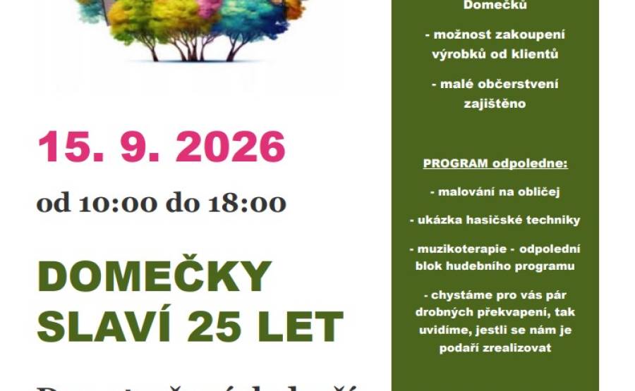 Domečky slaví 25 let – Den otevřených dveří